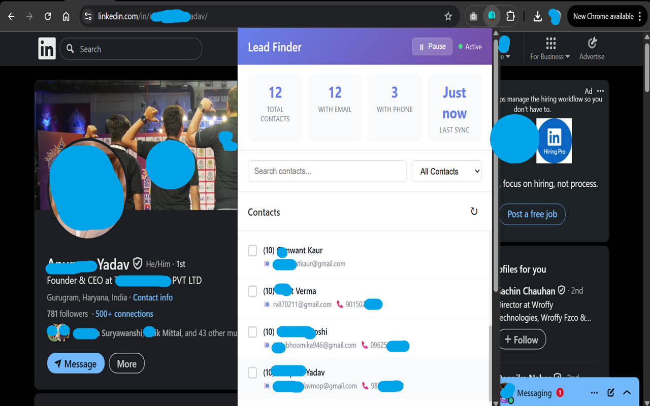 Lead Finder Interface - Screenshot 1